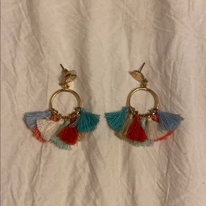 Rainbow tassel earrings!